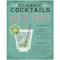 Classic Cocktail Gin and Tonic -Paper Art-24"x30"