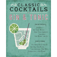 Classic Cocktail Gin and Tonic -Paper Art-30"x37"