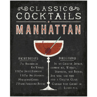 Classic Cocktail Manhattan -Paper Art-18"x22"