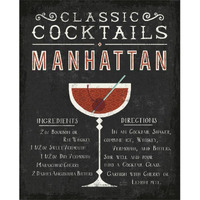 Classic Cocktail Manhattan -Paper Art-24"x30"