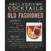 Classic Cocktail Old Fashioned -Paper Art-24"x30"