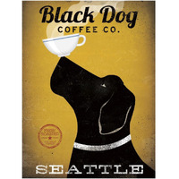 Black Dog Coffee Co Seattle -Paper Art-26&quotx34"