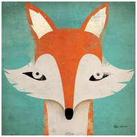 Fox -Paper Art-20&quotx20"