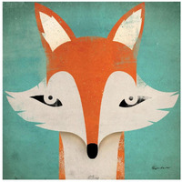 Fox -Paper Art-26"x26"