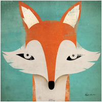 Fox -Paper Art-32"x32"