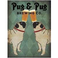 Pug and Pug Brewing -Paper Art-20"x26"