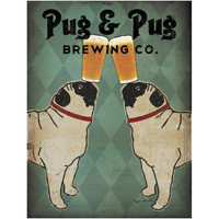 Pug and Pug Brewing -Paper Art-26"x34"