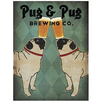 Pug and Pug Brewing -Paper Art-32"x42"