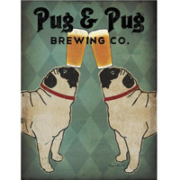 Pug and Pug Brewing -Paper Art-38"x50"