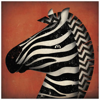 Zebra Wow -Paper Art-26"x26"