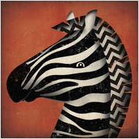 Zebra Wow -Paper Art-32"x32"