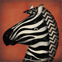 Zebra Wow -Paper Art-38"x38"