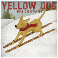 Yellow Dog Ski Co -Paper Art-26"x26"