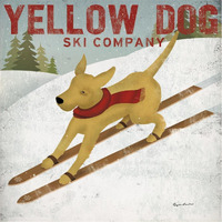 Yellow Dog Ski Co -Paper Art-38"x38"