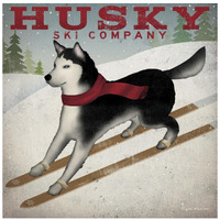 Husky Ski Co -Paper Art-20"x20"