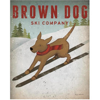 Brown Dog Ski Co -Paper Art-24"x30"