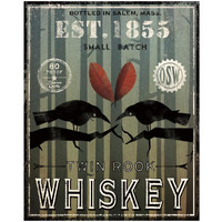 Old Salt Whiskey Love Birds -Paper Art-18"x22"