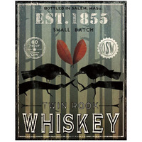 Old Salt Whiskey Love Birds -Paper Art-22"x26"