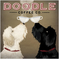 Doodle Coffee Double IV -Paper Art-32"x32"