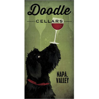 Doodle Wine II Black Dog -Paper Art-38&quotx74"