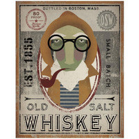 Fisherman II Old Salt Whiskey -Paper Art-24"x30"