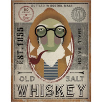 Fisherman II Old Salt Whiskey -Paper Art-30&quotx37"