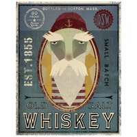 Fisherman VIII Old Salt Whiskey -Paper Art-22"x26"