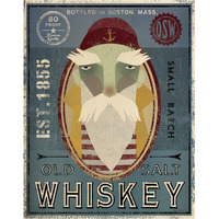 Fisherman VIII Old Salt Whiskey -Paper Art-30"x37"