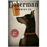 Doberman Brewing Company -Paper Art-14"x20"