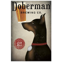 Doberman Brewing Company -Paper Art-18"x26"