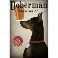 Doberman Brewing Company -Paper Art-26"x38"