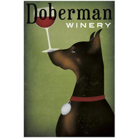 Single Doberman Winery -Paper Art-14"x20"