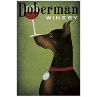 Single Doberman Winery -Paper Art-18&quotx26"