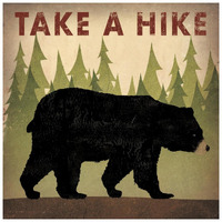 Take a Hike Black Bear -Paper Art-26"x26"