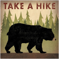 Take a Hike Black Bear -Paper Art-32"x32"