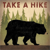 Take a Hike Black Bear -Paper Art-38"x38"