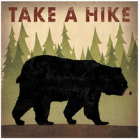 Take a Hike Black Bear -Paper Art-42"x42"