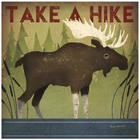 Take a Hike Moose -Paper Art-20"x20"