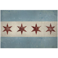 Chicago Flag -Paper Art-20"x14"