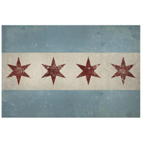 Chicago Flag -Paper Art-26"x18"