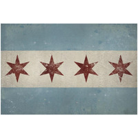 Chicago Flag -Paper Art-32"x22"