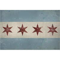 Chicago Flag -Paper Art-38"x26"