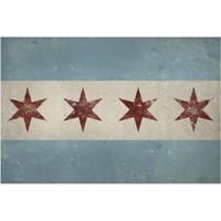 Chicago Flag -Paper Art-50"x34"