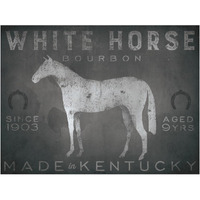 White Horse with Words -Paper Art-18"x14"