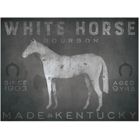 White Horse with Words -Paper Art-34"x26"