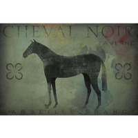 Cheval Noir v1 -Paper Art-50"x34"