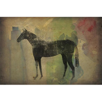 Cheval Noir v2 -Paper Art-38"x26"