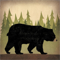 Take a Hike Bear no Words -Paper Art-38"x38"