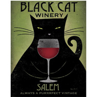 Black Cat Winery Salem -Paper Art-24"x30"