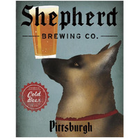 German Shepherd Brewing Co Pittsburgh -Paper Art-22"x26"